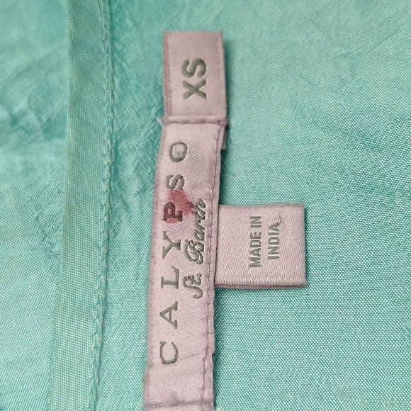 Calypso St. Barth Silk Blue Embroidered Coquette Pockets Coastal Mini Dress XS - Picture 11 of 14